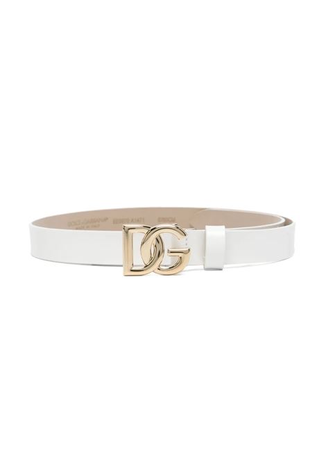 Cintura Bianca Con Logo Dorato DOLCE & GABBANA KIDS | EE0070-A174187682